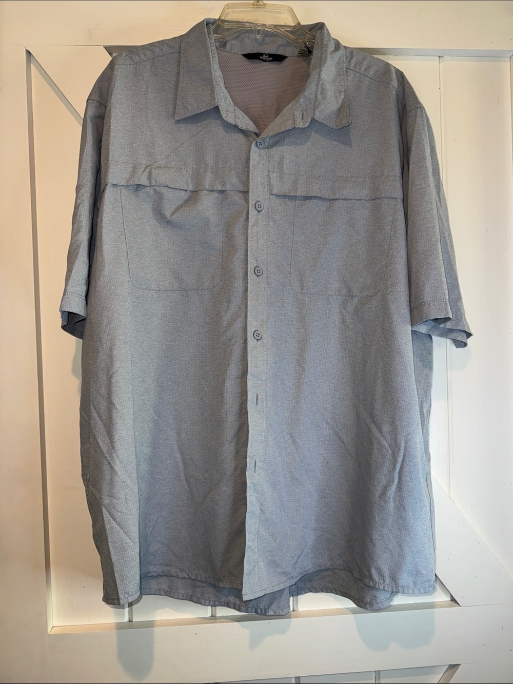 Wrangler Light Blue Short-Sleeve Button Shirt